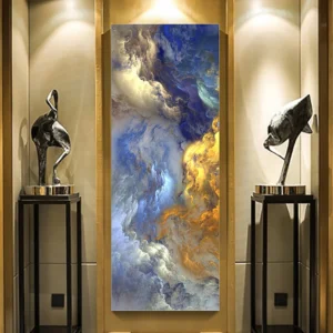 Abstract Blue Landscape Canvas Art