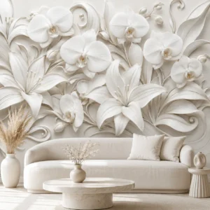3D Magnolia Floral Wall Mural
