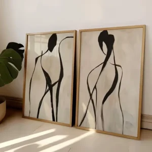 2-Piece Abstract Line Canvas Wall Art